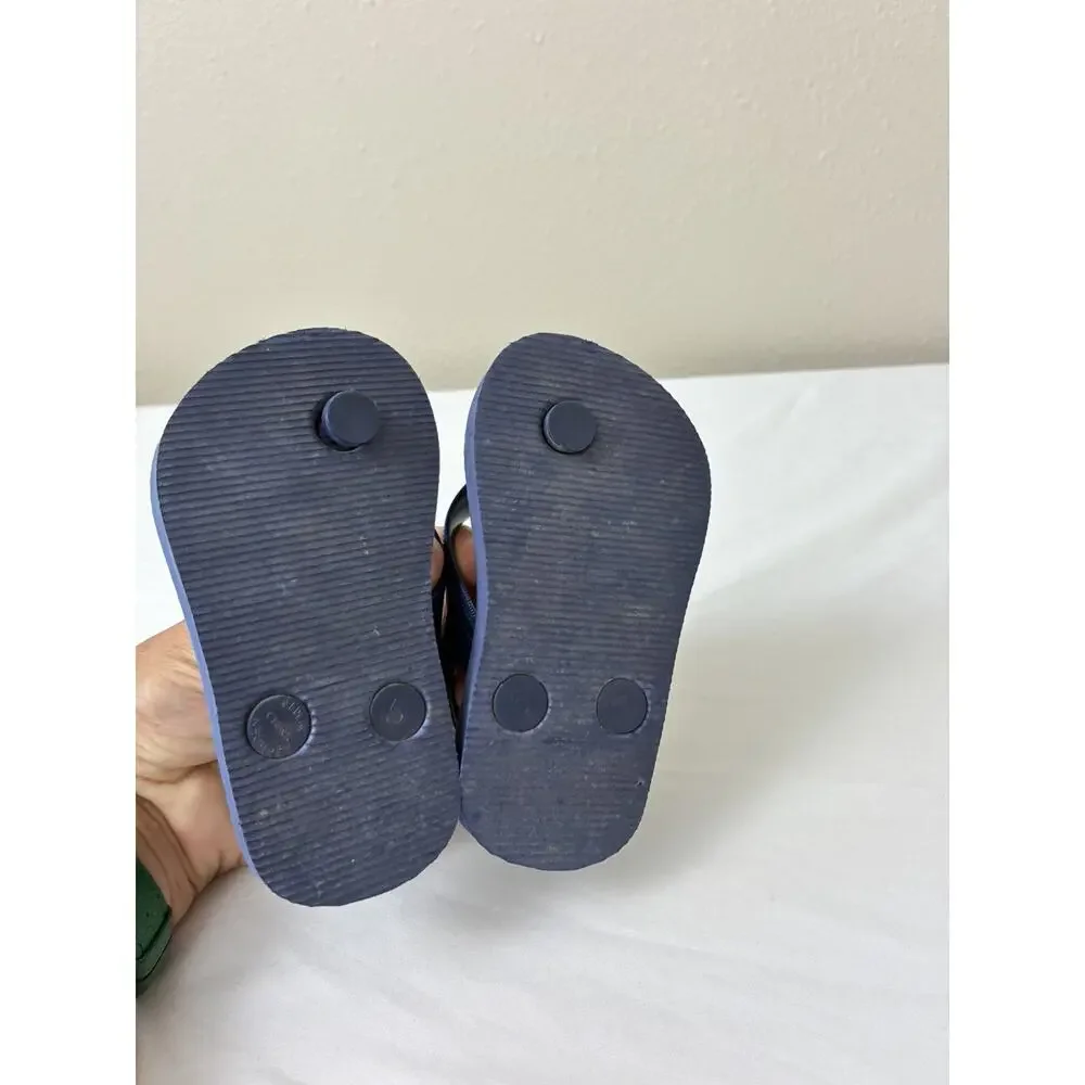 Old Navy Kids Blue Flip Flops with Back Strap Size 5